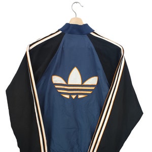 Vintage 90s ADIDAS Trefoil Adidas Bomber full zipper  Jacket vintage Adidas 3 stripes adidas Hip Hop Adidas trefoil jacket  Large