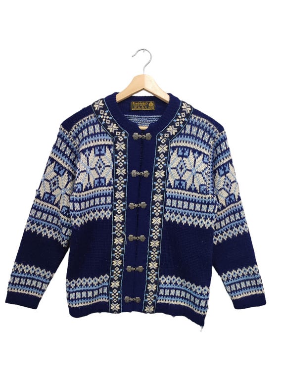 ニット・セーター IONSEOUL Nordic Knit Cardigan JE836 Vintage 90 Vintage Nordstrikk Cardigan, Made in Norway From