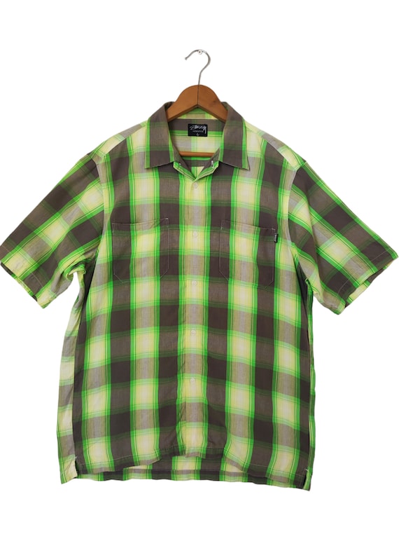 ベ*ポ様 Stussy old Stussy 80s〜90s ネルシャツ　希少 Vintage 90s Stussy Double Pocket Streetwear Stussy Japan Checkered