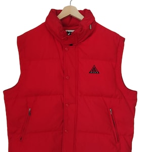 Vintage Nike ACG Red gillet down jacket ACG puffer puffer down vest retro nike wear nike sportswear street wear Large ACG white down sport