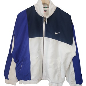 Vintage 80&#39;s NIKE Challenge Court Casual Tennis Tribute Zipper White Jacket Nike Sportswear Andrea Agassi Tennis Jacket size L