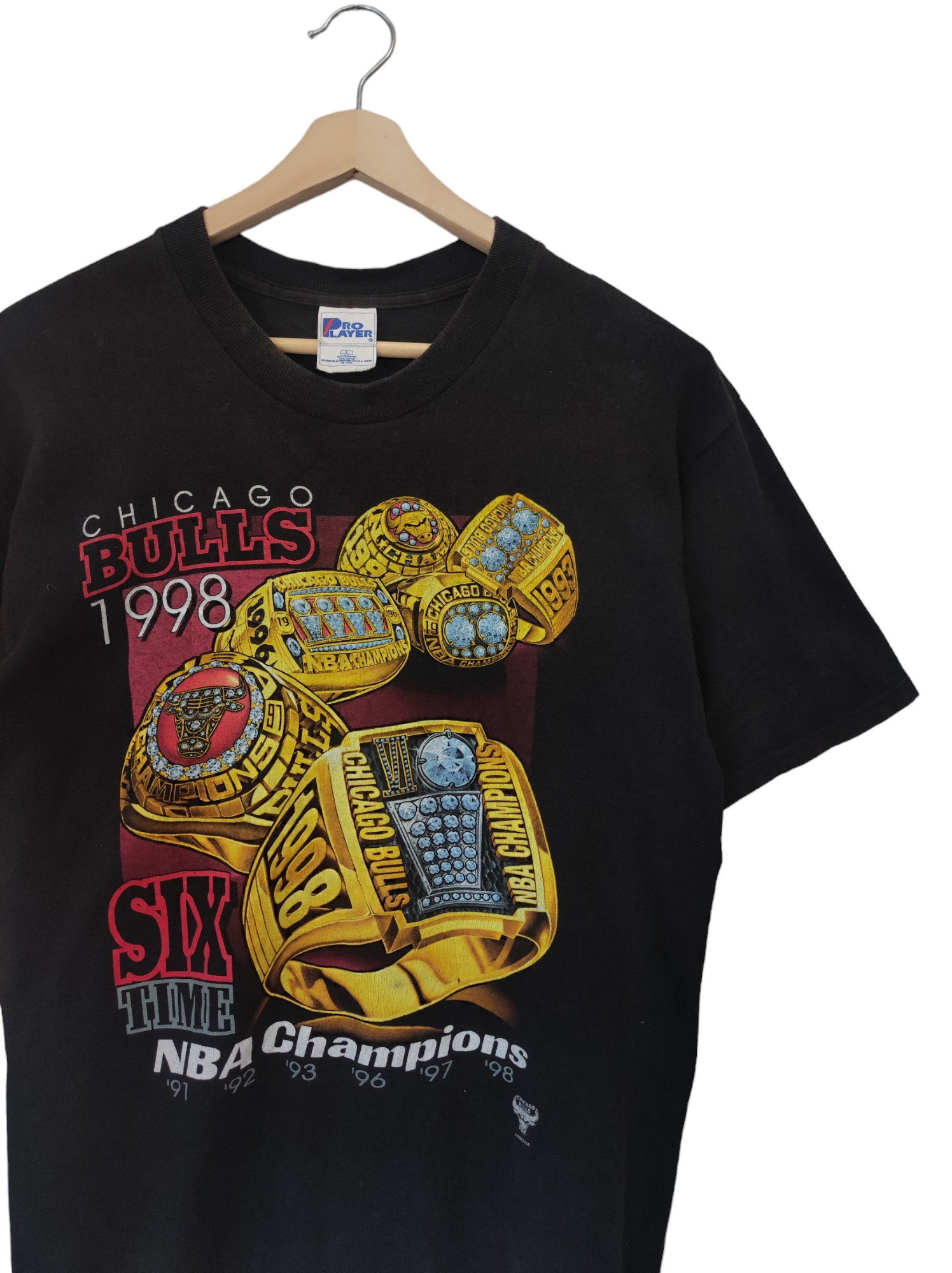 Vintage Chicago Bulls Pro Player 1998 Era Six Times NBA World 