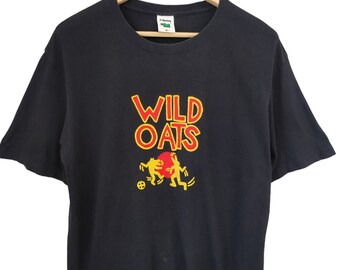 Keith Haring POP SHOP vintage, figura de Wild Oats bailando y jugando, ilustración vintage de la escena pop art de Keith Haring, talla XL, color negro