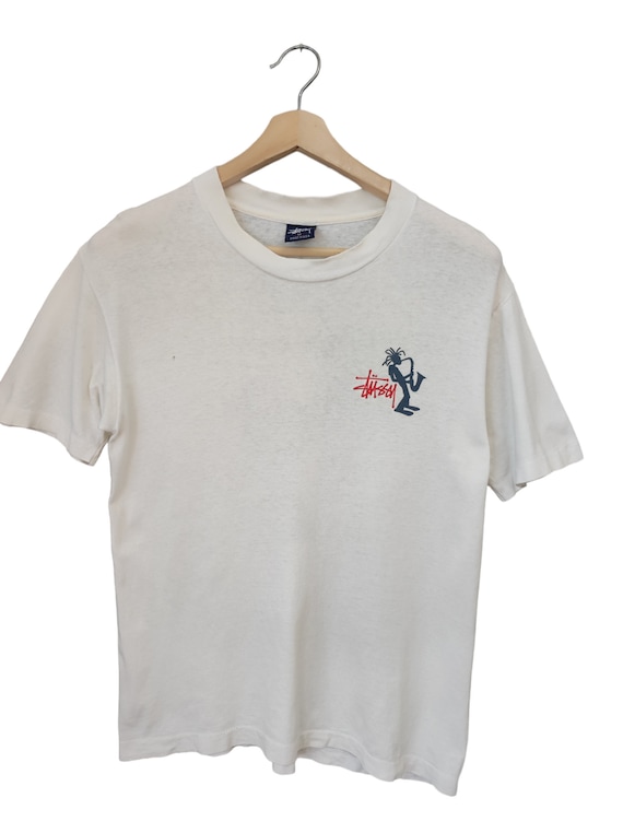 Vintage 90s Stussy Mens T Shirt S White Crown Short Sleeve