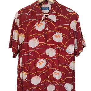 Vintage 100% Rayon Lucky Surf Japanese Hawaiian Shirt Gold fish collection waipahu hawaii aloha Hawaiian summer shirt vintage 90s