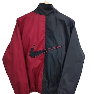Vintage Nike Swoosh Nike 90s two tone Jacket Nike Light jacket Nike sportswear full zipper Nike street wear jacket size Large