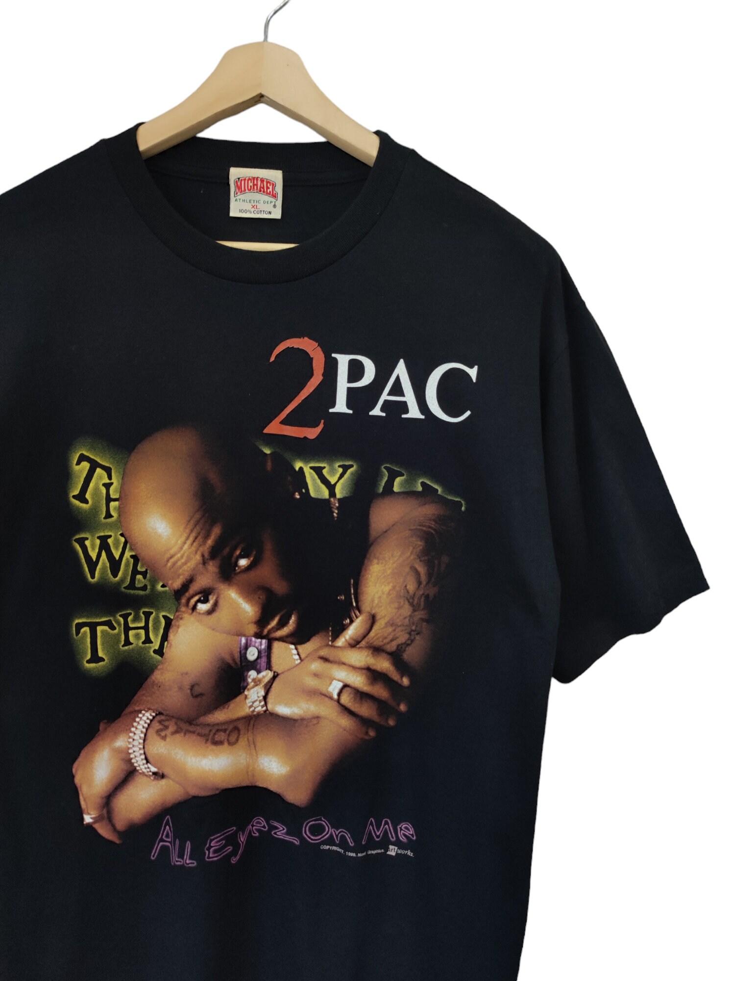 Vintage 90s Tupac Shakur 2PAC Ma Makavelli Rap Tees Hip Hop Rap T