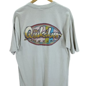 90s Vintage Quicksilver Retro Logo Quicksilver 100% pure Surfing paradise beach Billabong Australia surf wear streetwear  Large Quicksilver