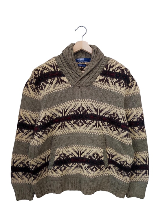 Vintage 90s Polo Ralph Lauren RRL Stripe Aztec Navajo Ralph Lauren