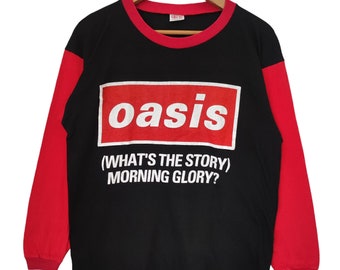 Vintage 90s Early OASIS Tour Oasis European Tour What's the story morning glory Concert Vintage 90s Oasis British Pop Britpop promo Shirt XL