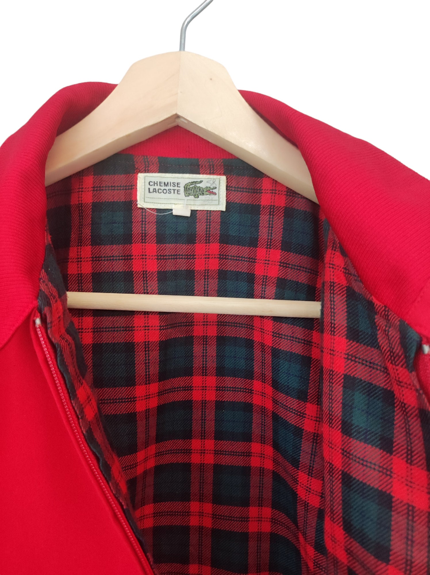 ジャケット・アウター 90s vtg lacoste short Harrington jacket Vintage 90s Chemise Lacoste Harrington Jacket Brown Large