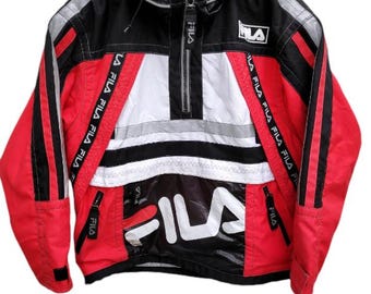 Vintage 80's FILA Sport Vintage Fila Biella Italia Fila Ski wear Chaqueta fila reflectante sudadera con capucha chaqueta de invierno fila red aventura Grande