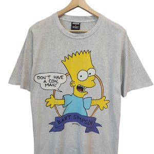 90s Vintage Bart Simpson Matt Groening cartoon T Shirt The Simpsons Don&#39;t have a cow man vintage funny funky cartoon conspiracy Simpsons L