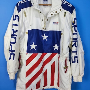 Vintage Pepsi Sports USA Flag pepsi nascar pepsi winter jacket usa 90s pepsi streetwear retro jacket
