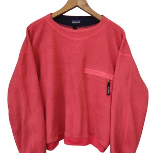 Vintage Patagonia Sweatshirts Crew neck Patagonia Fleece Jumper Front Pocket Patagonia Sweatshirts Made in USA