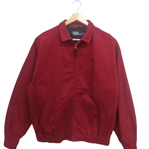 Vintage 90s Polo RL Polo Ralph Lauren Harrington Jacket Polo USA Polo Ralph Lauren quilted lining vintage usa maroo casual Jacket size M