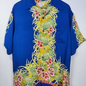 Vintage Hawaiian shirt Jacko California Pineapple GraphIc Rayon Hawaiian Shirts Rayon