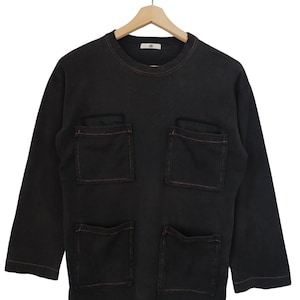 Vintage Issey Miyake multi pocket tactical sweatshirt 90s Issey Miyake Long sweatshirt Issey Miyake jumper IS Japan size medium