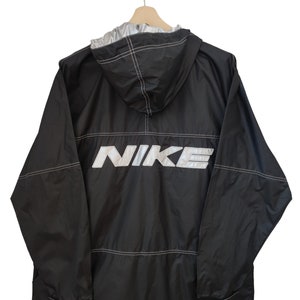 NIKE Block Nike 90s Black Jacket with silver lining Nike Light hoodie jacket Nike sportswear 1/4 zipper Nike street wear jacket size XLarge