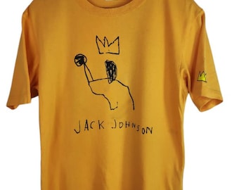 Vintage Jean MICHEL BASQUIAT Shirt Med 90s Jmb Basquiat Jack Johnson Pop Art Artwork Andy Warhol 90's Basquiat Haring Yellow T shirt Medium