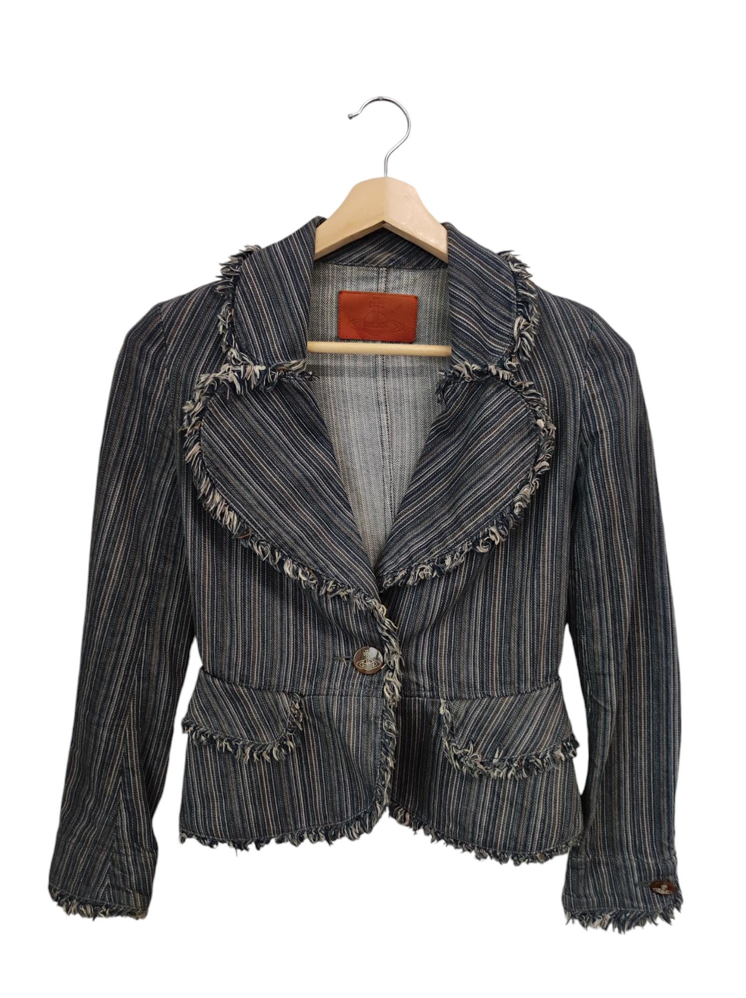 ジャケット Vivienne Westwood Blazer Monopetto Pourpoint striped cotton blazer in purple - Vivienne