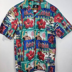 Vintage Hawaii Mango Moon Aloha Surf Aloha Hawaiian Shirt Small Made in USA