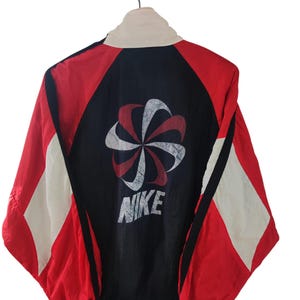 Vintage Nike Pinwheel Nike 90s two tone Jacket Nike Light jacket Nike sportswear full zipper Nike street wear jacket size Large Nike USA