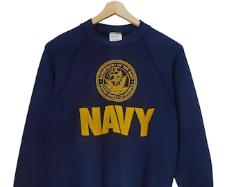 Vintage United States of America NAVY department sweatshirt crew neck navy buzz rickson sweatshirt 90s sweatshirt blue usa navy made in USA