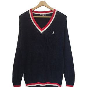 Vintage Polo Sport Polo Ralph Lauren Knitwear Polo Ralph Lauren Jumper Blue Vintage Polo Casual Street wear Ralph Lauren size Large