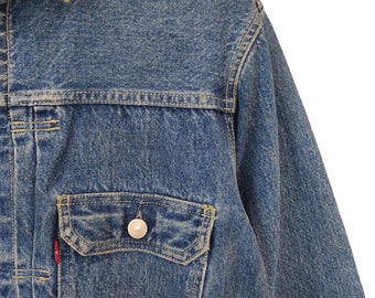 90s euro Levi’s 70501 1st denim jacket Vintage 90s Levis 70501 LVC Trucker Denim Levis Jeans Jacket