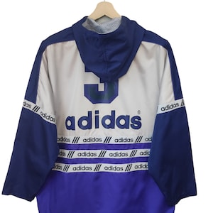 Vintage 90s ADIDAS Trefoil Adidas Long Jacket Hooded Adidas 3 adidas Hip Hop Adidas Three Stripes Large ADIDAS Trefoil japan parka hoodie