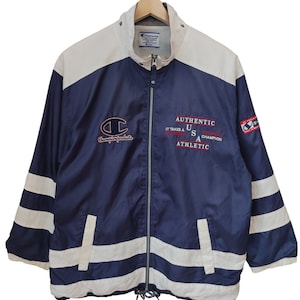 Vintage 90s Champion Athletic Championproducts sportswear champion USA champion coach jacket champion light jacket champion full zipper sz L