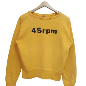 Vintage Japan 45U / min Studio co ltd 45 U / min japan Sweatshirts 45 U / min Studio Denim Wear Größe Medium gelbes Sweatshirt 45 U / min Made in Japan