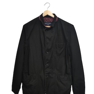 Vintage AD 2003 Comme Des Garcons Homme Plus coat jacket blazer  CDG Comme des Garcons reversible polka dot maroon made in Japan Medium