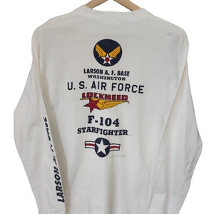 Vintage Buzz Rickson larsson a.f base washington by toyo tnterprise L/S air force f-104 starfighter size Large made in japan buzz rickson