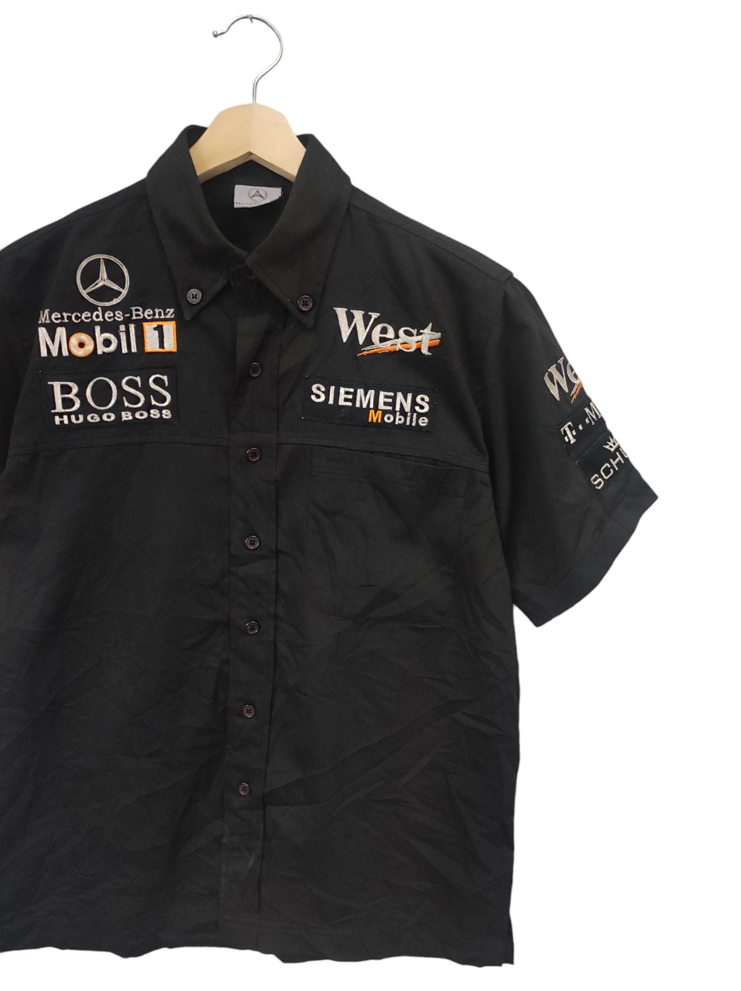 Vintage 90s West Mclaren Mercedes Pit Crew Shirt F1 Formla One