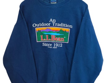 Rare Vintage L.L. Bean Sweatshirt Crewneck Outdoor Edition Camping Style LL Beans USA