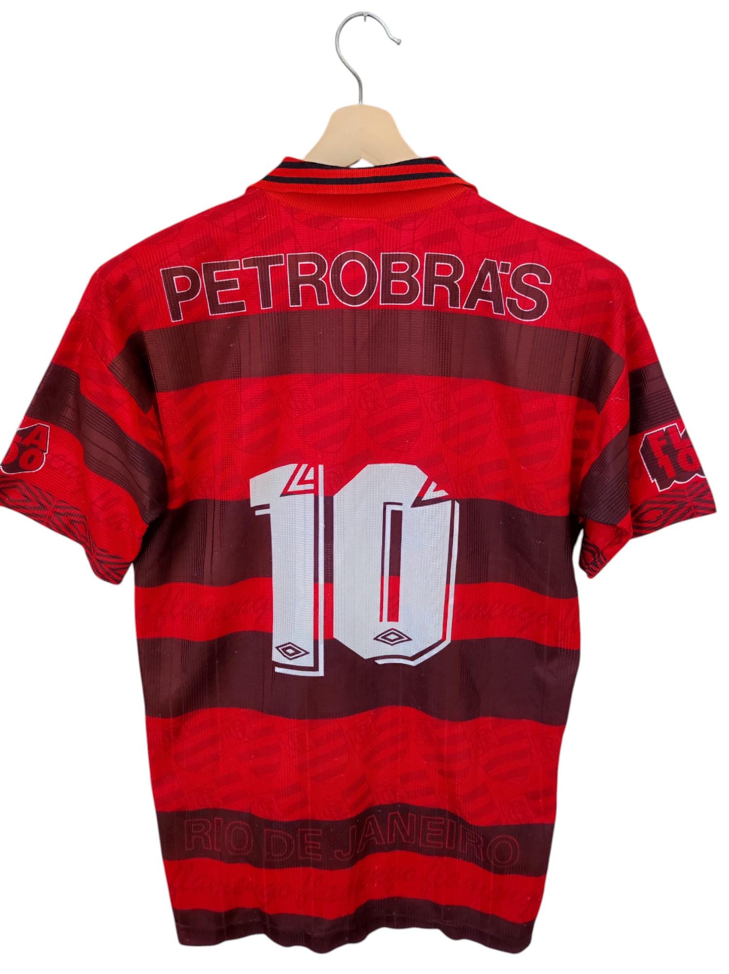 Vintage Flamengo Centenary Shirt 1995 Bebeto #7 CR Flamengo #10