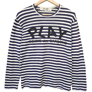 Vintage Comme Des Garcons Homme Plus Long Sleeve Stripe CDG Comme des Garcons Play Japan Large