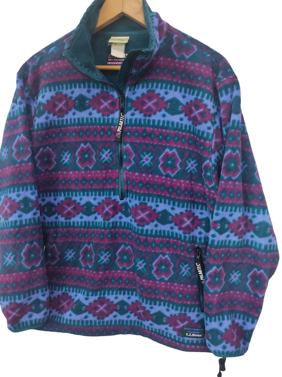 Vintage L.L. Bean Fleece Jacket Outdoor Edition Navajo Tribe Style
