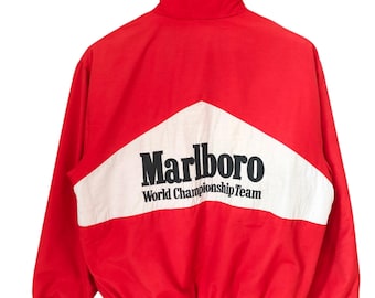 Vintage 80s MaIboro world championship team F-1 Racing Shumacher World Grand Prix Team Marlboro racewear Racing by Beaver Leeds UK Large