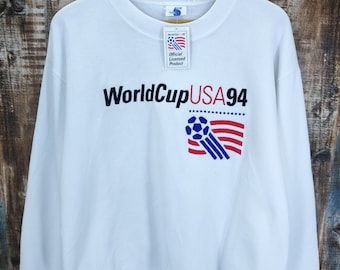 Vintage 90s Vintage FIFA World Cup USA 94 Hyperbeast Sweatshirts Large size Home USA 1994 High 5 Sportswear Large old stock Fifa Usa home