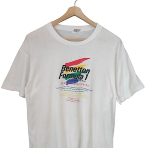 Vintage 90s Benetton Classic Logo Tee United Color of Benetton classic signature 90s Wear Style Benetto racing United Benetton Large