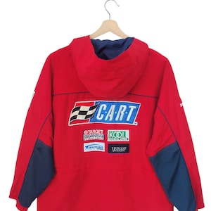 Vintage 90s Honda Cart Budweiser 500 hoodie Vintage Honda Racing Jacket Honda Racing Championship Racing Team Motorsports  Jacket sz L