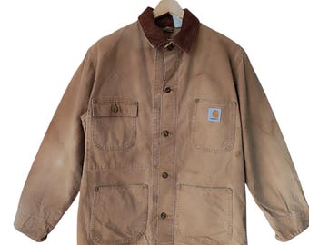 RARE!! Vintage Carhartt Chore Coat Workwear Made in USA