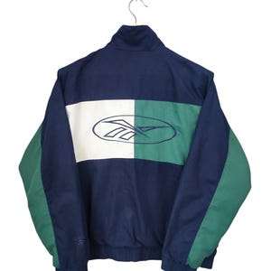 Vintage 1990s Reebok UK Sportswear Big Logo Reebok Spell out Reebok colour block tri tone Light Windbreaker Large USA Reebok street weear
