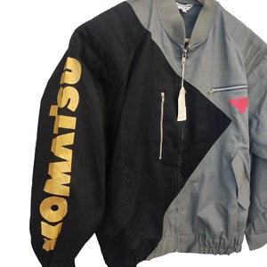 Vintage Kansai Komastu Kansai canvas bomber worker jacket kansai sissy uniform kansai 2 tone jacket Made In Japan Kansai Yamamoto Large