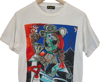 Vintage Pablo Picasso Painting Art work Original Picasso painting Picasso 90s t shirt 90s picasso hand painting Medium size Picasso New York