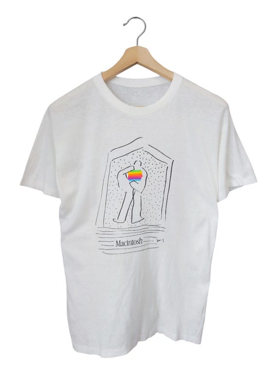 Vintage 1990 Apple Macintosh T Shirt Apple Think First Pop Art