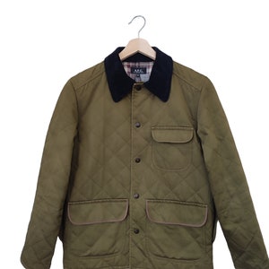 Vintage A.P.C. Double Pocket Green Military Design A.P.C. RUE MADAME PARIS quilted jacket size Medium